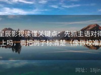 星辰影视读懂关键点：先抓主语对得上吗，再把例子标清楚（像做校准）