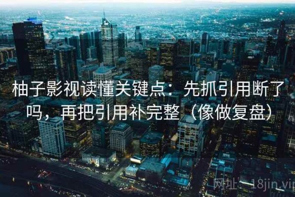 柚子影视读懂关键点：先抓引用断了吗，再把引用补完整（像做复盘）