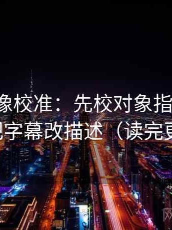 爱一番像校准：先校对象指得明吗，再把字幕改描述（读完更顺）