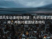 读风车动漫用快捷键：先把情绪词拿掉，再核对截图缺语境吗