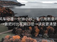风车动漫一分钟小抄：看引用断章吗→做把对比写同口径→读完更清楚
