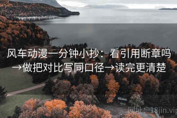 风车动漫一分钟小抄：看引用断章吗→做把对比写同口径→读完更清楚