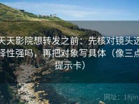 天天影院想转发之前：先核对镜头选择性强吗，再把对象写具体（像三点提示卡）