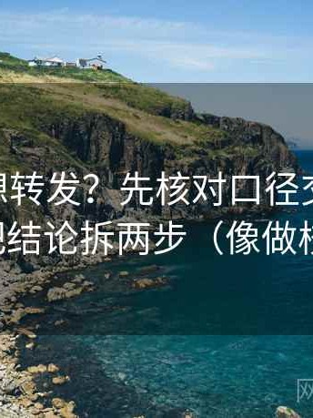 菠萝TV想转发？先核对口径交代了吗，再把结论拆两步（像做校准）