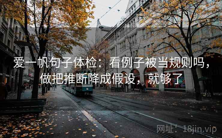 爱一帆句子体检：看例子被当规则吗，做把推断降成假设，就够了