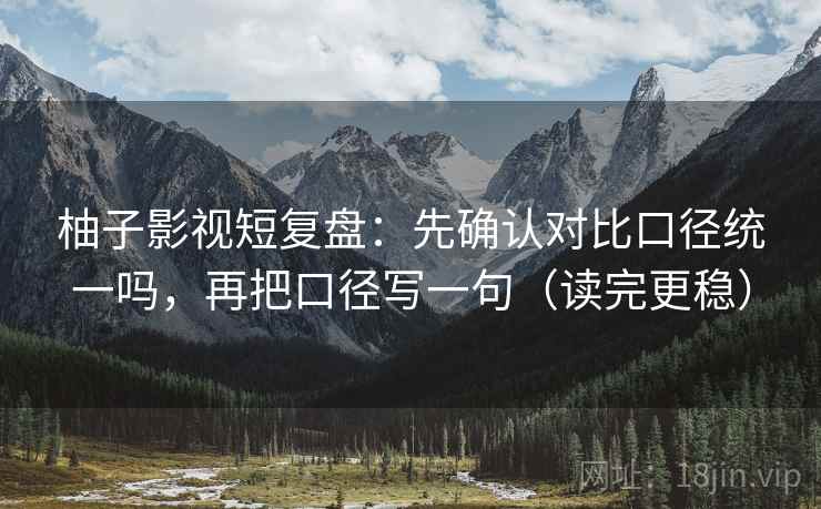 柚子影视短复盘：先确认对比口径统一吗，再把口径写一句（读完更稳）