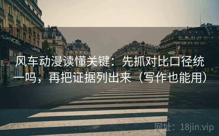 风车动漫读懂关键：先抓对比口径统一吗，再把证据列出来（写作也能用）